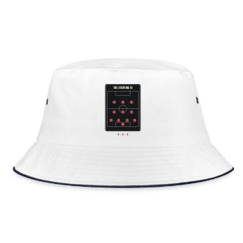 Startelf 4-3-3 Fußballformation - Bucket Hat - Weiß/Navy - Vorne