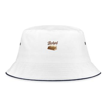 Bookgirl Open Book Motif - Bucket Hat - white/navy - Front