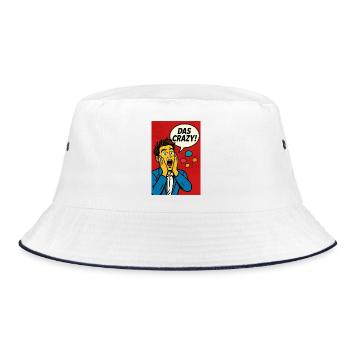 Pop Art Panik Panel - Bucket Hat - Weiß/Navy - Vorne