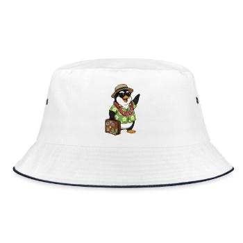 Penguin Vacation - Bucket Hat - white/navy - Front