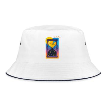 Cosmic Hourglass Neon - Bucket Hat - white/navy - Front