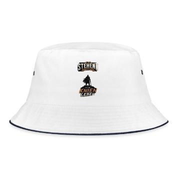 Standhaft Kriegerethos - Bucket Hat - Weiß/Navy - Vorne