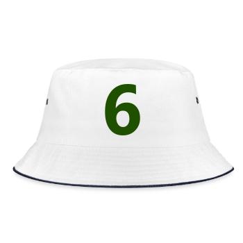 6 - Bucket Hat - white/navy - Front