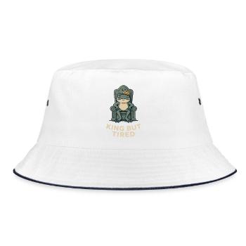 King Frog: Royal Fatigue - Bucket Hat - white/navy - Front