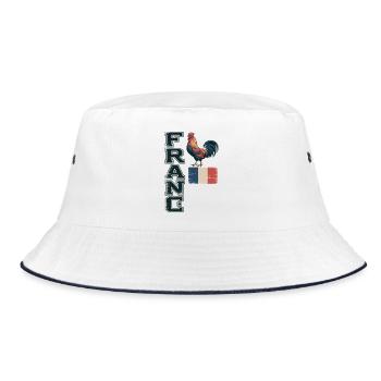 Drapeau vintage de France - Bob - blanc/marine - Devant