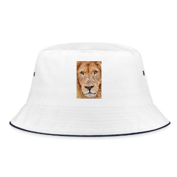 Lion Portrait - Bob - blanc/marine - Devant