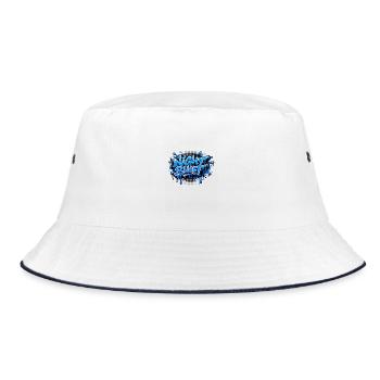 NIGHT SHIFT Graffiti Streetwear Design - Bucket Hat - white/navy - Front