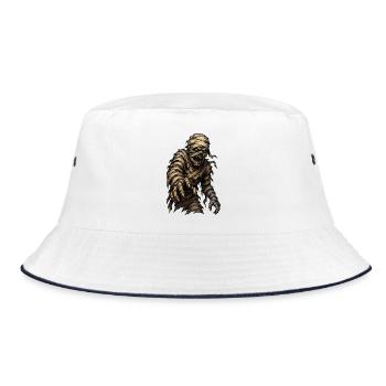 Mummy in bandage look - Bucket Hat - white/navy - Front