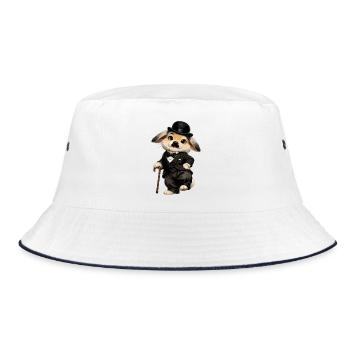 Rabbit Charlie - Bucket Hat - white/navy - Front