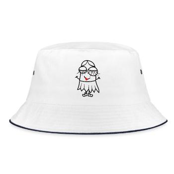Woman Sketch - Bucket Hat - white/navy - Front