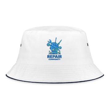 Repair Community Werkzeugkultur - Bucket Hat - Weiß/Navy - Vorne