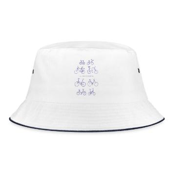 Alle Fahrräder sind schön | All Bikes are Beatiful - Bucket Hat - Weiß/Navy - Vorne