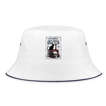 Mitglied des Antisozialen Buchclubs - Bucket Hat - Weiß/Navy - Vorne