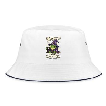 Mana Coffee Frog Wizard Shirt - Bucket Hat - white/navy - Front