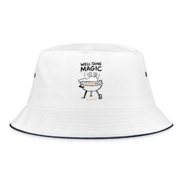 Dead Unicorn: Well-Done Magic BBQ - Bucket Hat - Weiß/Navy - Vorne