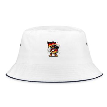 Globe portant un chapeau drapeau - Bob - blanc/marine - Devant