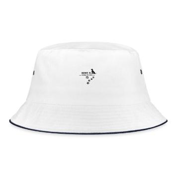 Home Is Where My Dog Is - Bucket Hat - Weiß/Navy - Vorne