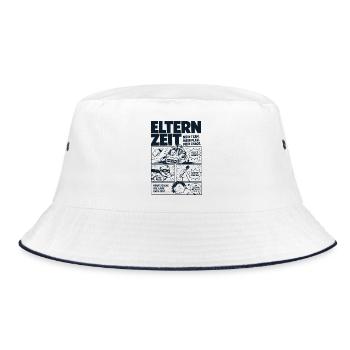 Elternzeit Mein Team Mein Plan Mein Chaos - Bucket Hat - Weiß/Navy - Vorne