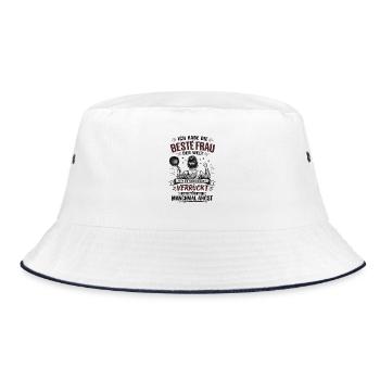 Beste Frau der Welt Verrückt Lustiges Geschenk - Bucket Hat - Weiß/Navy - Vorne