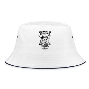 Genervtes Schaf Sarkasmus Humor Lustiger Spruch - Bucket Hat - Weiß/Navy - Vorne