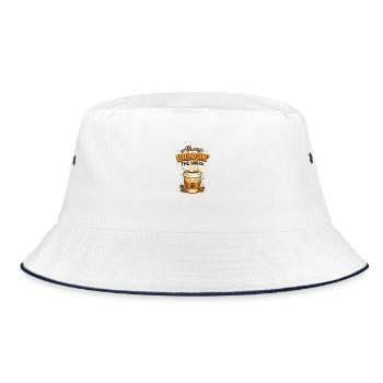 Always Bringin’ The Brew – Coffee Lover - Bucket Hat - Weiß/Navy - Vorne