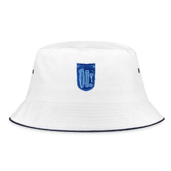 X-ray Tool Shield Motif - Bucket Hat - white/navy - Front