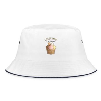 Life Is Sweet IceCream Basket - Bucket Hat - white/navy - Front
