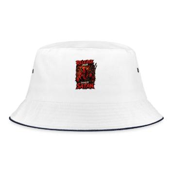 Release Your Inner Satan | Dark Demon Graphic - Bucket Hat - white/navy - Front