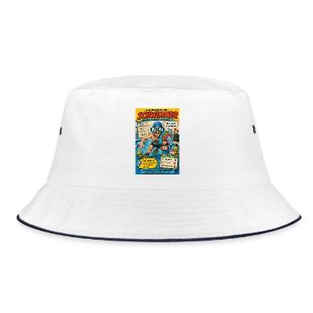 Der Schwimmer – nur noch eine Bahn - Bucket Hat - Weiß/Navy - Vorne