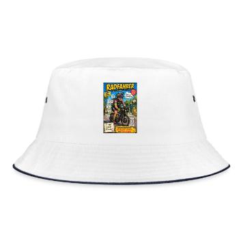 Der Radfahrer – nur noch eine kleine Runde - Bucket Hat - Weiß/Navy - Vorne