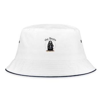 Vintage Camera Focus Motif - Bucket Hat - white/navy - Front
