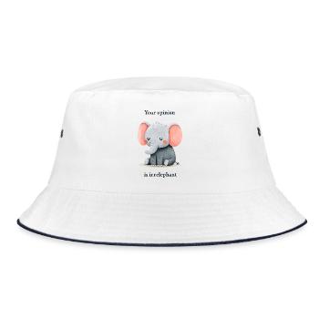Your opinion is irrelephant - Bucket Hat - white/navy - Front
