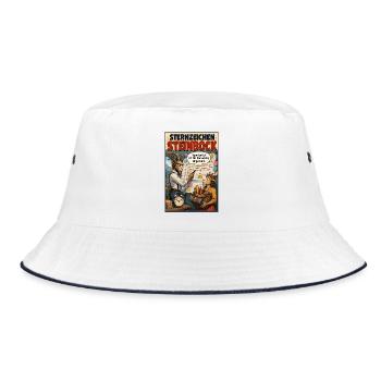 Sternzeichen Steinbock -  Spontanität mit Termin - Bucket Hat - Weiß/Navy - Vorne
