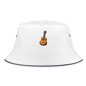 Guitare classique orange sur fond noir - Bob - blanc/marine - Devant