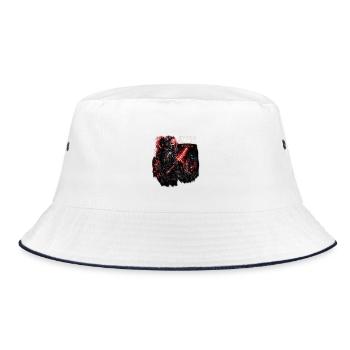 Cyber Samurai Neon Klinge - Bucket Hat - Weiß/Navy - Vorne