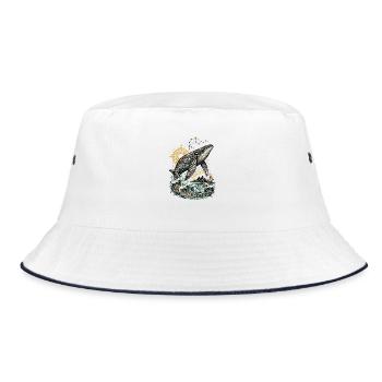 Mana Whale – Spirit of the Pacific - Bucket Hat - white/navy - Front