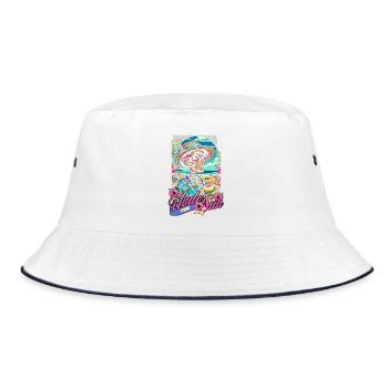 Under The Sun Skull Beach Summer Gift - Bucket Hat - white/navy - Front