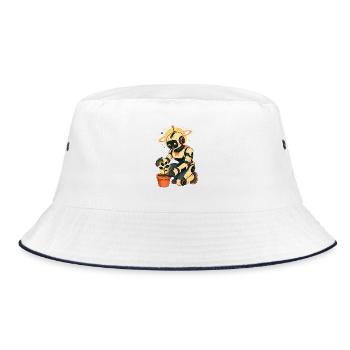 Robot gardeners in orbit - Bucket Hat - white/navy - Front