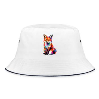 Renard coloré avec des touches de couleur - Bob - blanc/marine - Devant