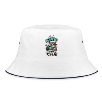 Erst Kaffee, dann reden! - Bucket Hat - Weiß/Navy - Vorne