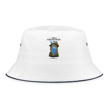 Sprichwort Dich soll der Blitz beim Kacken treffen - Bucket Hat - Weiß/Navy - Vorne