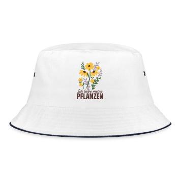 Pflanzen Liebe - Bucket Hat - Weiß/Navy - Vorne