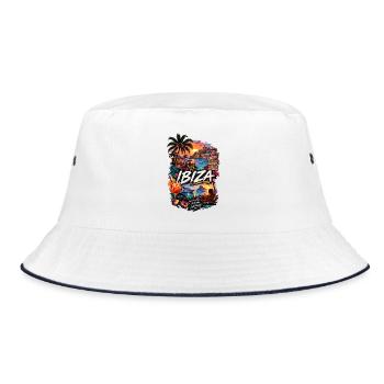 Ibiza Feeling  - Bucket Hat - Weiß/Navy - Vorne