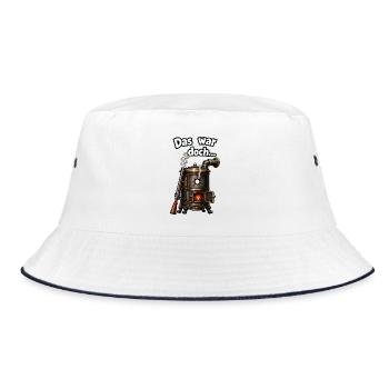 Das war doch... ein Schuss in den Ofen - Bucket Hat - Weiß/Navy - Vorne