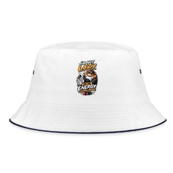 I'm Not Lazy – Energy Saving Mode - Bucket Hat - white/navy - Front