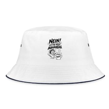 Kaffee Abhängig - Bucket Hat - Weiß/Navy - Vorne
