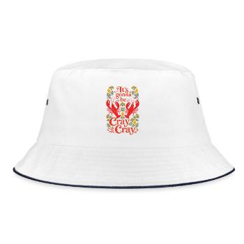 Crayfish party - It's going to be cray cray - Bucket Hat - white/navy - Front