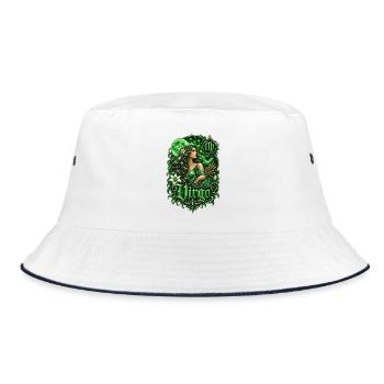 Green Virgo Lunar Goddess - Bucket Hat - white/navy - Front