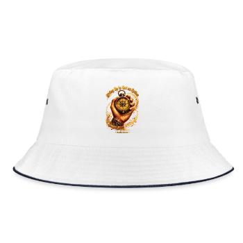 Giving up is not an Option/Motivation Compass - Bucket Hat - Weiß/Navy - Vorne