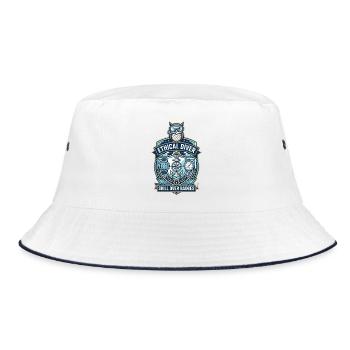 Nitrox: Tauche tiefer ein - Bucket Hat - Weiß/Navy - Vorne